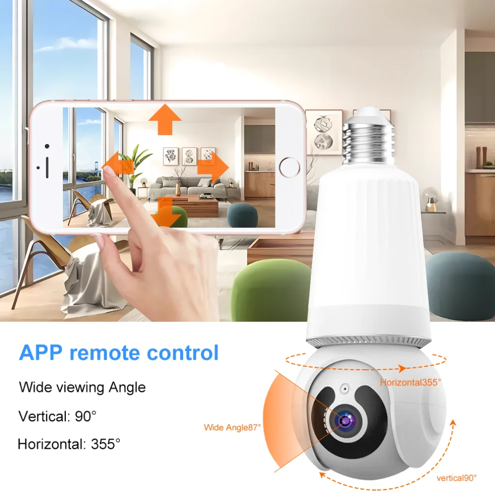 Caméra ampoule 360° IPV380 Pro 3MP WiFi – PTZ Full HD 1080p
